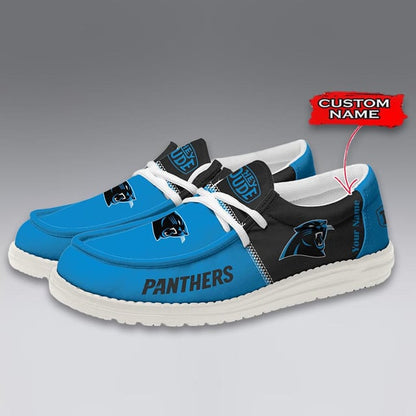 LIMITED EDITION - NEW CUSTOMIZED NFL23 CLP CAROLINA PANTHERS LOAFER SHOES