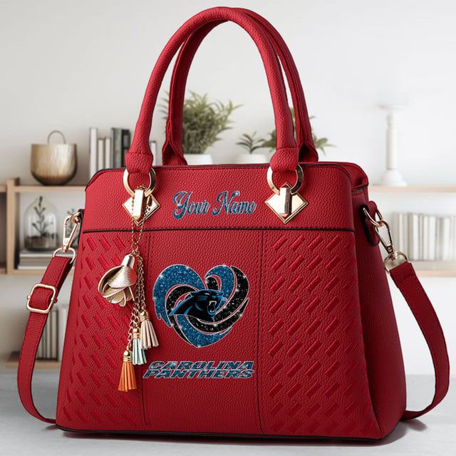 LIMITED EDITION - NEW CUSTOMIZED NFL23 CLP CAROLINA PANTHERS ZIP HANDBAG MULTICOLOR