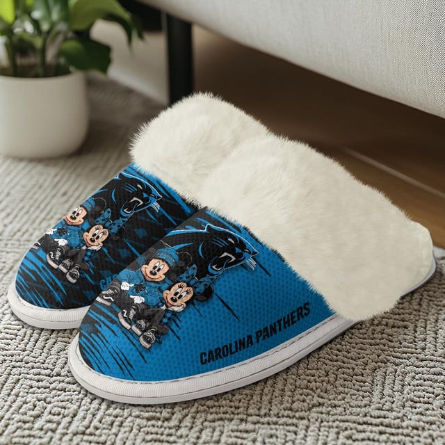 [SPECIAL OFFER] NEW CUSTOMIZED NFL23 CLP CAROLINA PANTHERS COTTON SLIPPERS