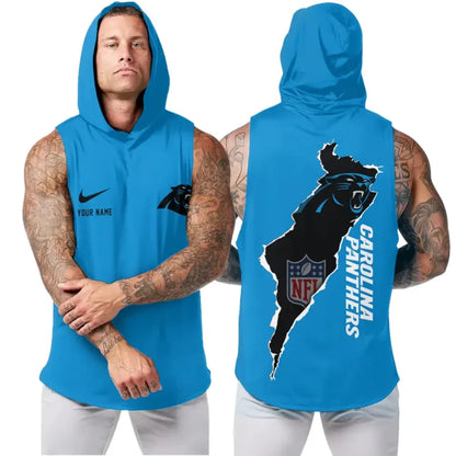 LIMITED EDITION - NEW CUSTOMIZED NFL23 CLP CAROLINA PANTHERS HOODED TANK TOP