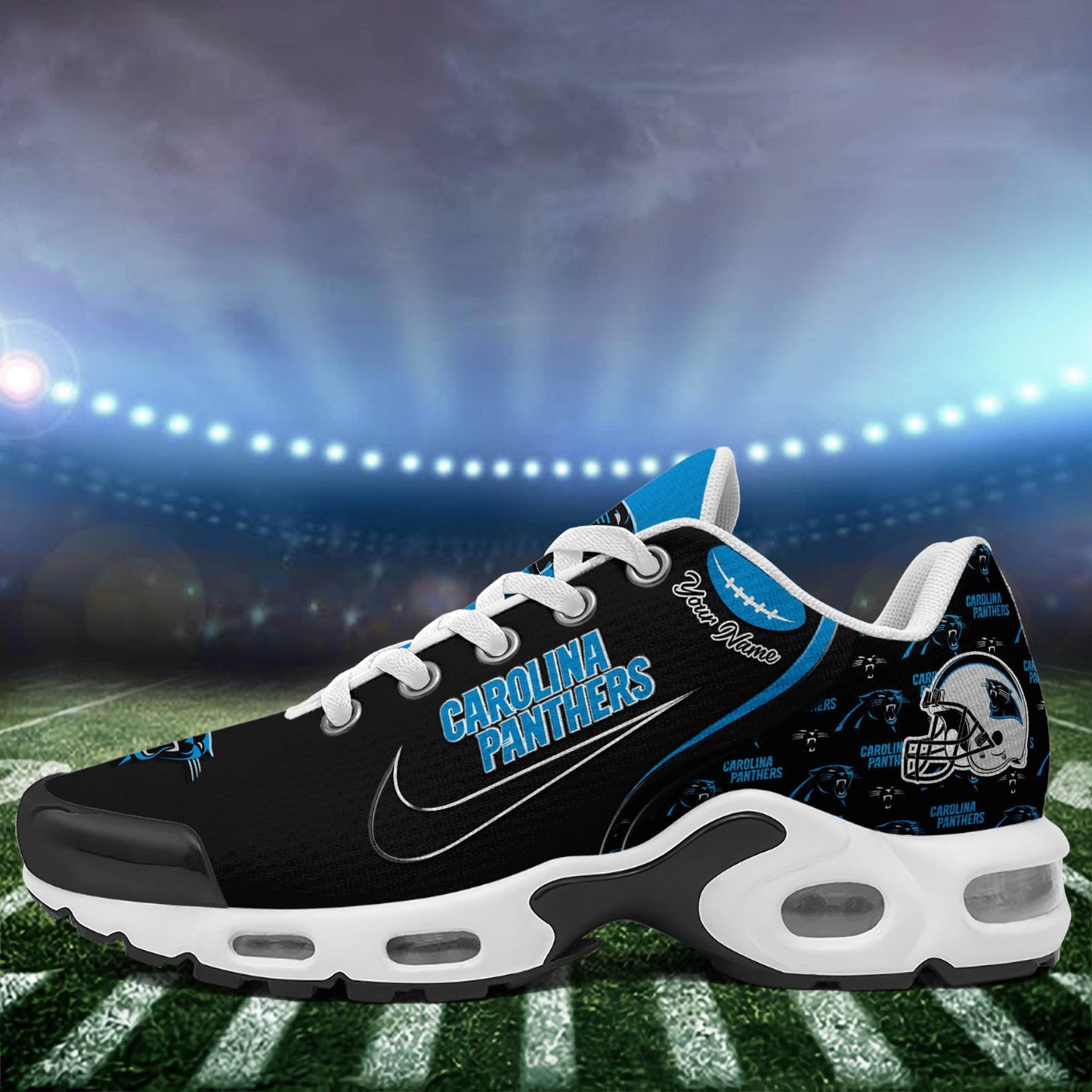 LIMITED EDITION - NEW CUSTOMIZED NFL23 CLP CAROLINA PANTHERS UNISEX AIR MAX PLUS SNEAKERS