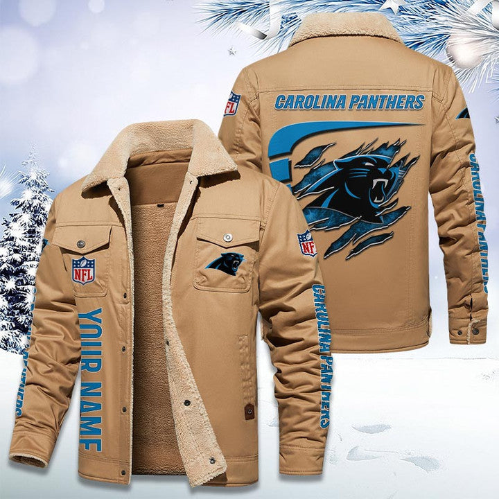 LIMITED EDITION - NEW CUSTOMIZED NFL23 CLP CAROLINA PANTHERS FLEECE JACKET
