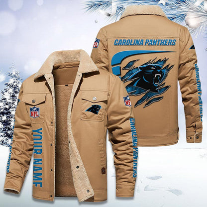 LIMITED EDITION - NEW CUSTOMIZED NFL23 CLP CAROLINA PANTHERS FLEECE JACKET