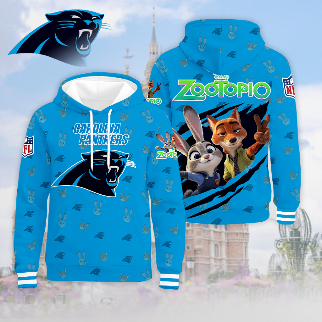 LIMITED EDITION - NEW CUSTOMIZED NFL23 CLP CAROLINA PANTHERS & ZOOTOPIA UNISEX T-SHIRT, POLO, HOODIE & JACKETS