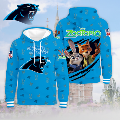 LIMITED EDITION - NEW CUSTOMIZED NFL23 CLP CAROLINA PANTHERS & ZOOTOPIA UNISEX T-SHIRT, POLO, HOODIE & JACKETS