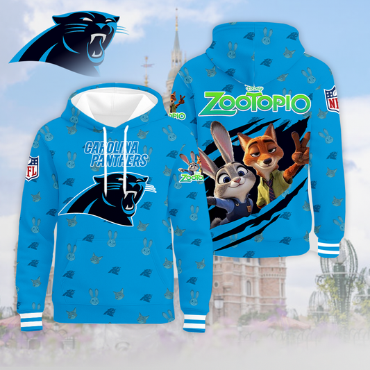 LIMITED EDITION - NEW CUSTOMIZED NFL23 CLP CAROLINA PANTHERS & ZOOTOPIA UNISEX T-SHIRT, POLO, HOODIE & JACKETS