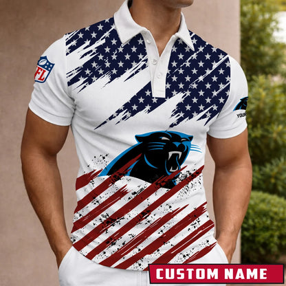 LIMITED EDITION - NEW CUSTOMIZED NFL23 CLP CAROLINA PANTHERS POLO SHIRT