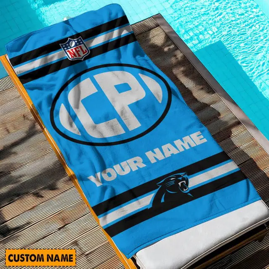 LIMITED EDITION - NEW CUSTOMIZED NFL23 CLP CAROLINA PANTHERS BEACH & BATH TOWEL (KIDS & ADULTS)