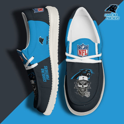 LIMITED EDITION - NEW CUSTOMIZED NFL23 CLP CAROLINA PANTHERS LOAFER SHOES