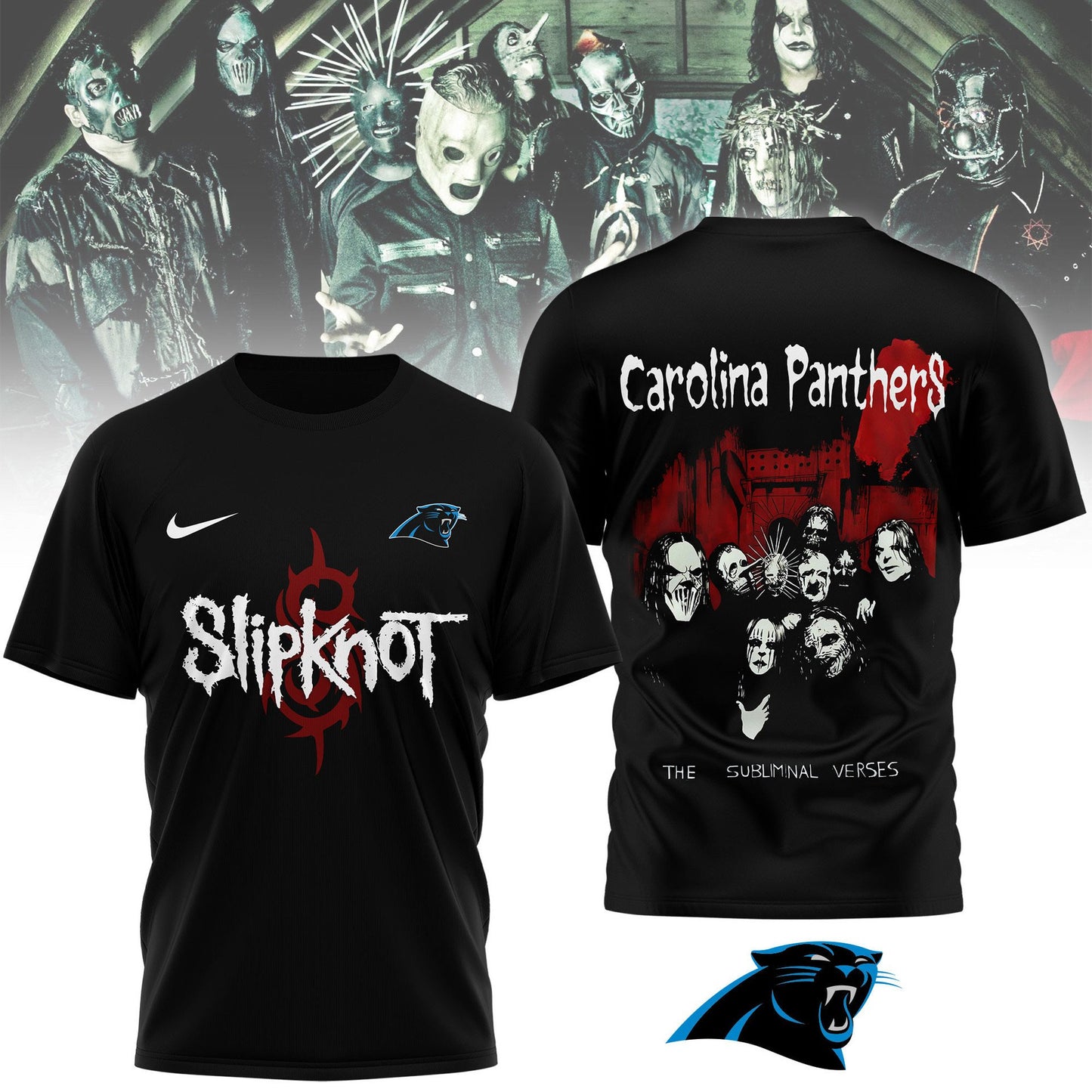 LIMITED EDITION - NEW CUSTOMIZED NFL23 CLP CAROLINA PANTHERS SLIPKNOT 3D SHIRT