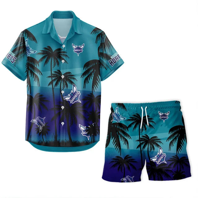LIMITED EDITION - NEW CUSTOMIZED NBA27 CHO CHARLOTTE HORNETS UNISEX HAWAIIAN SHIRT & SHORTS SET