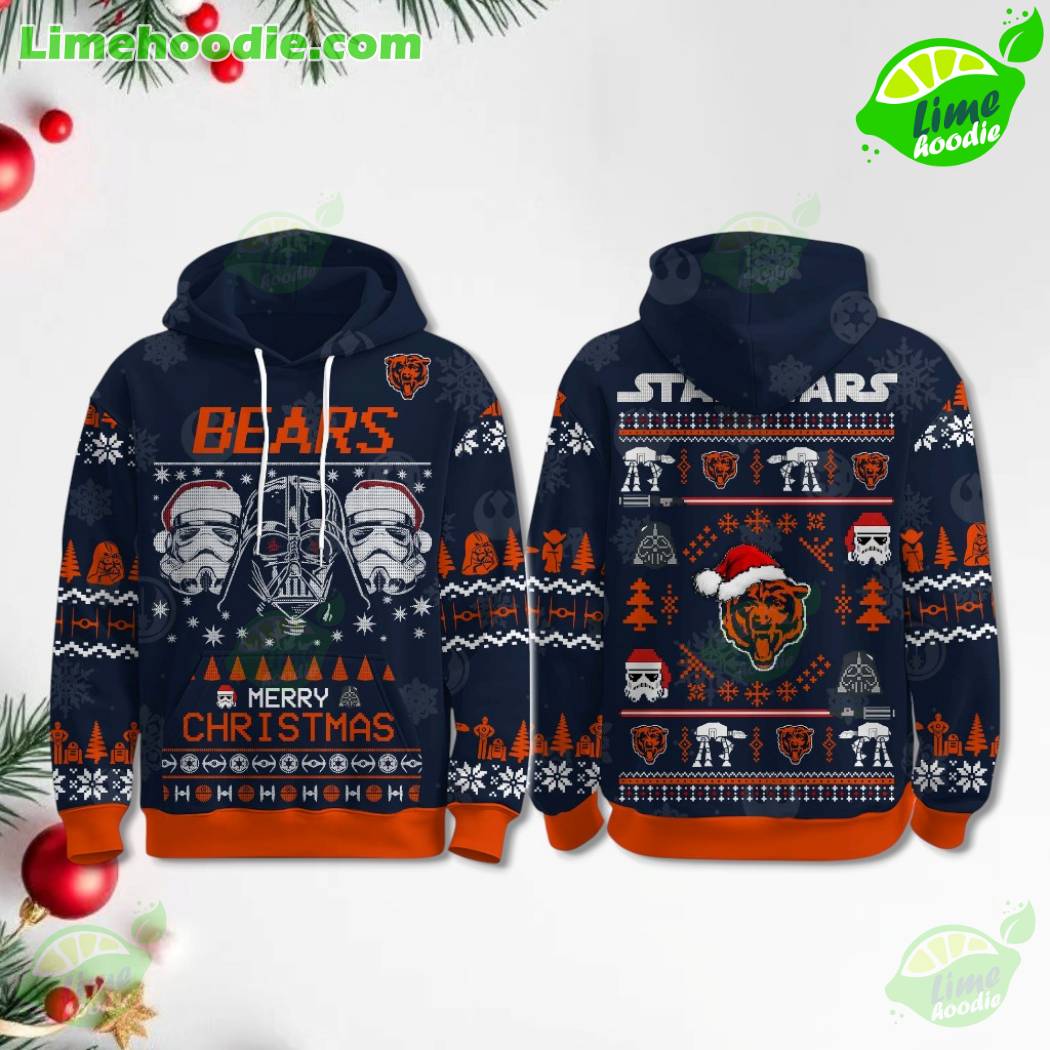 LIMITED EDITION - NEW CUSTOMIZED NFL26 CCB CHICAGO BEARS MERRY CHRISTMAS HOODIE, ZIP HOODIE, SWEATSHIRT