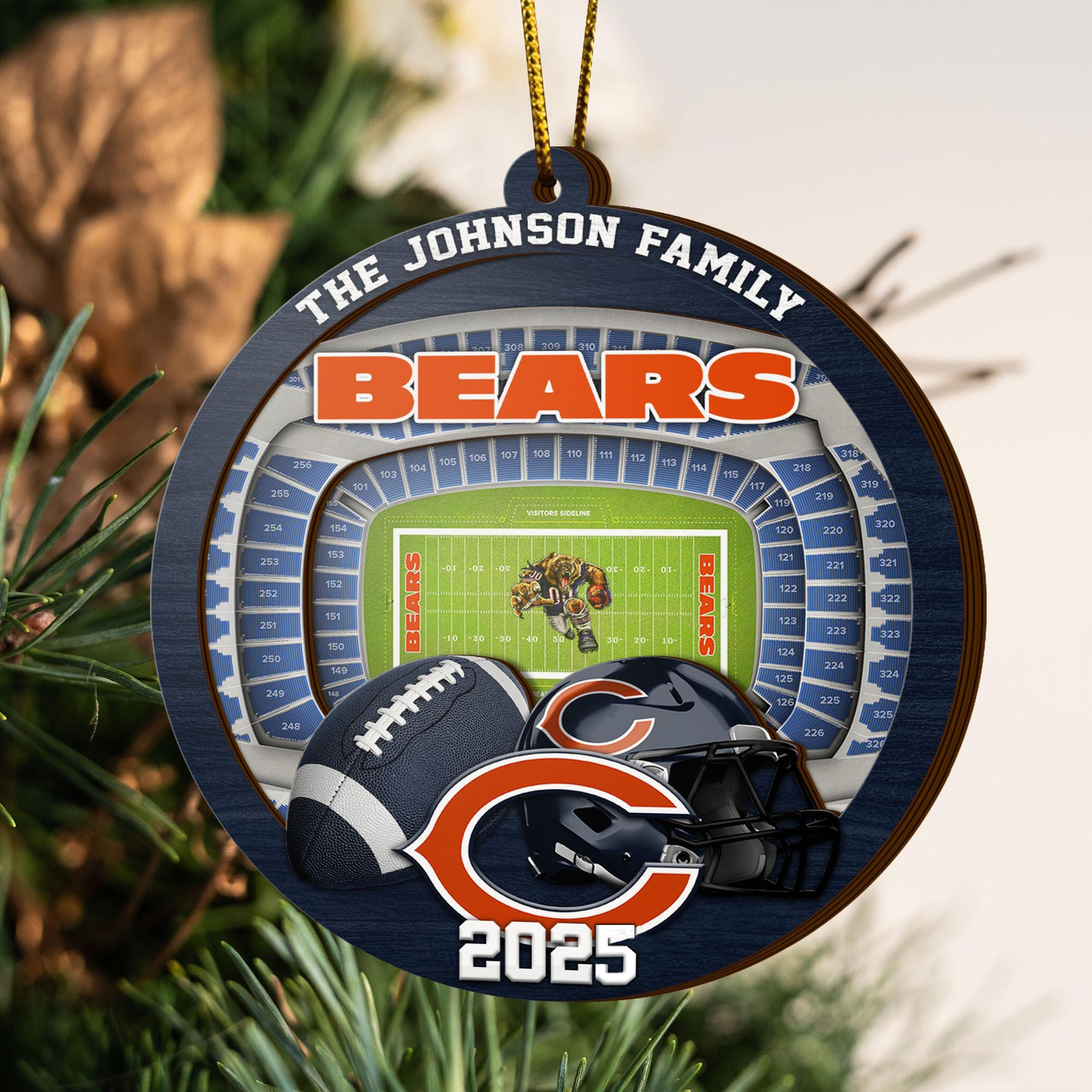 LIMITED EDITION - NEW CUSTOMIZED NFL26 CCB CHICAGO BEARS ORNAMENT