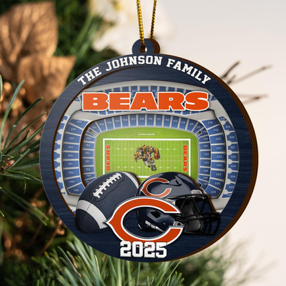 LIMITED EDITION - NEW CUSTOMIZED NFL26 CCB CHICAGO BEARS ORNAMENT
