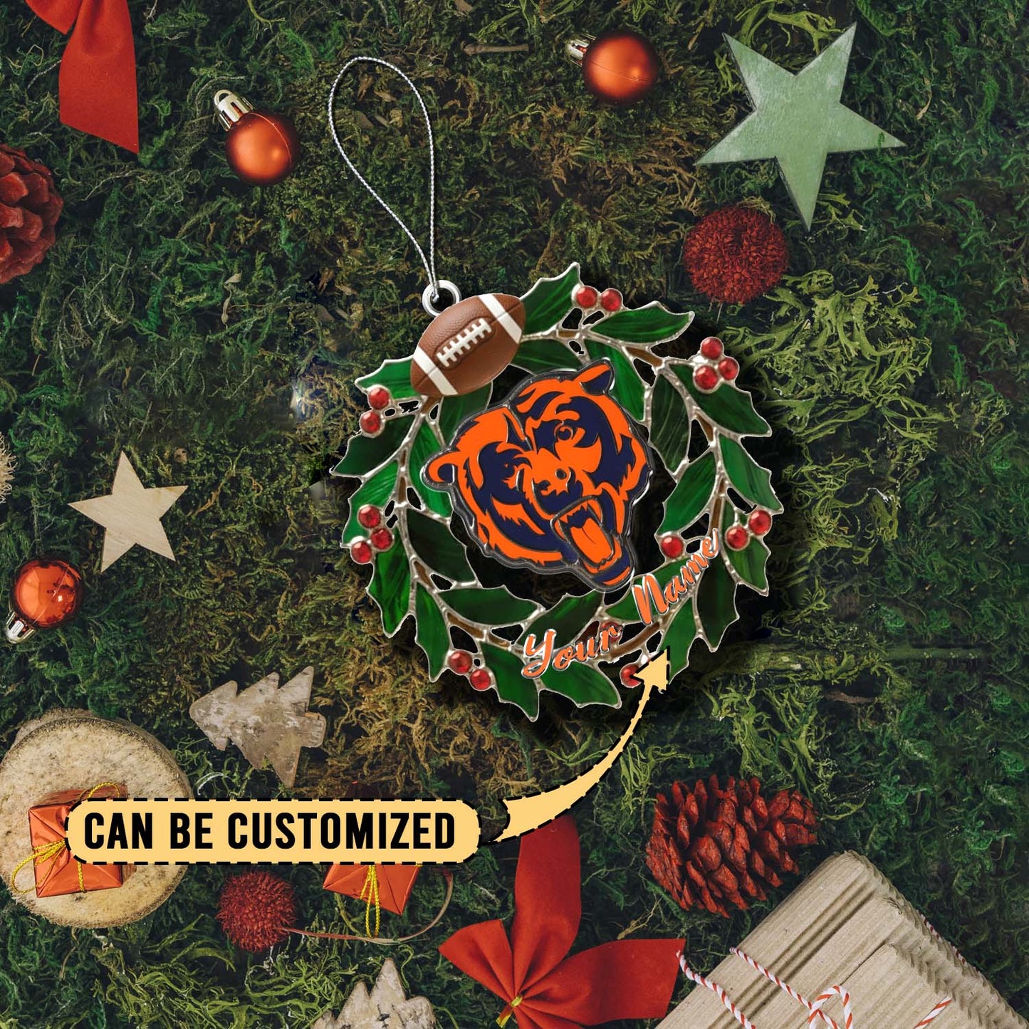 LIMITED EDITION - NEW CUSTOMIZED NFL26 CCB CHICAGO BEARS ACRYLIC ORNAMENT
