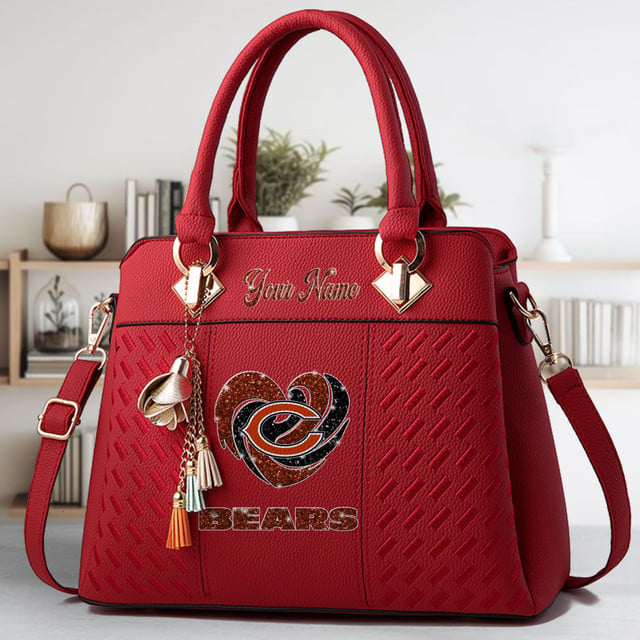 LIMITED EDITION - NEW CUSTOMIZED NFL26 CCB CHICAGO BEARS ZIP HANDBAG MULTICOLOR