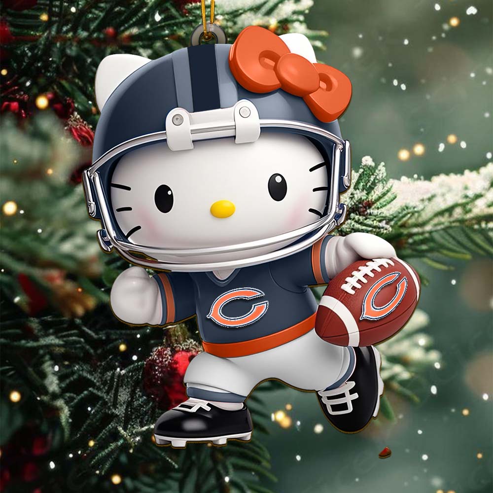 LIMITED EDITION - NEW CUSTOMIZED NFL26 CCB CHICAGO BEARS HELLO KITTY ACRYLIC ORNAMENT