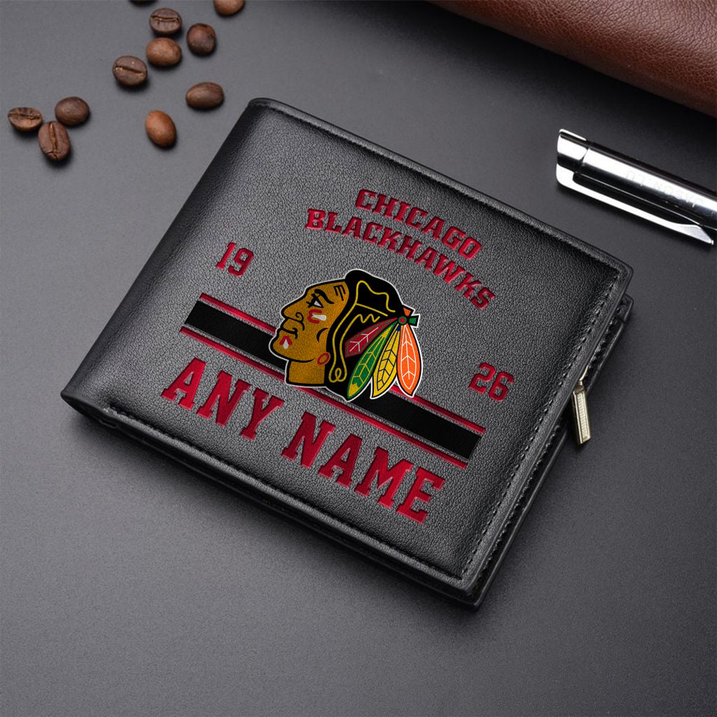 LIMITED EDITION - NEW CUSTOMIZED NHL08 CBH CHICAGO BLACKHAWKS LEATHER WALLET