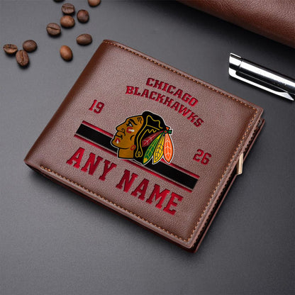 LIMITED EDITION - NEW CUSTOMIZED NHL08 CBH CHICAGO BLACKHAWKS LEATHER WALLET