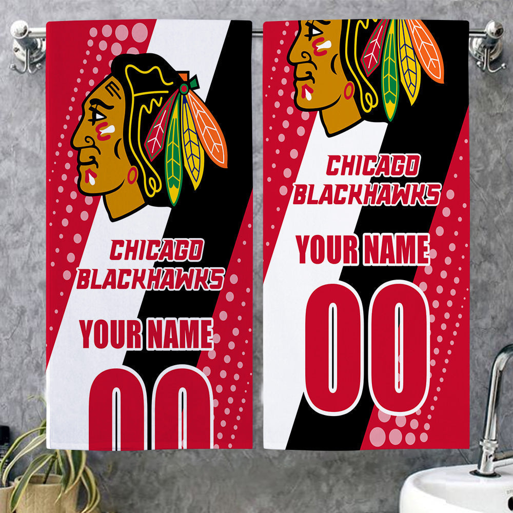 LIMITED EDITION - NEW CUSTOMIZED NHL08 CBH CHICAGO BLACKHAWKS BEACH & BATH TOWEL
