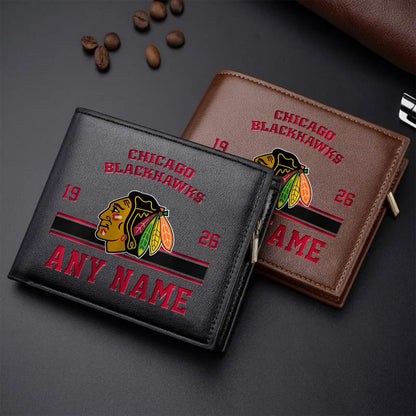LIMITED EDITION - NEW CUSTOMIZED NHL08 CBH CHICAGO BLACKHAWKS LEATHER WALLET