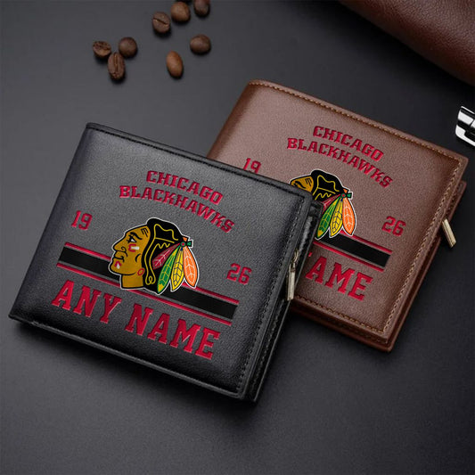 LIMITED EDITION - NEW CUSTOMIZED NHL08 CBH CHICAGO BLACKHAWKS LEATHER WALLET