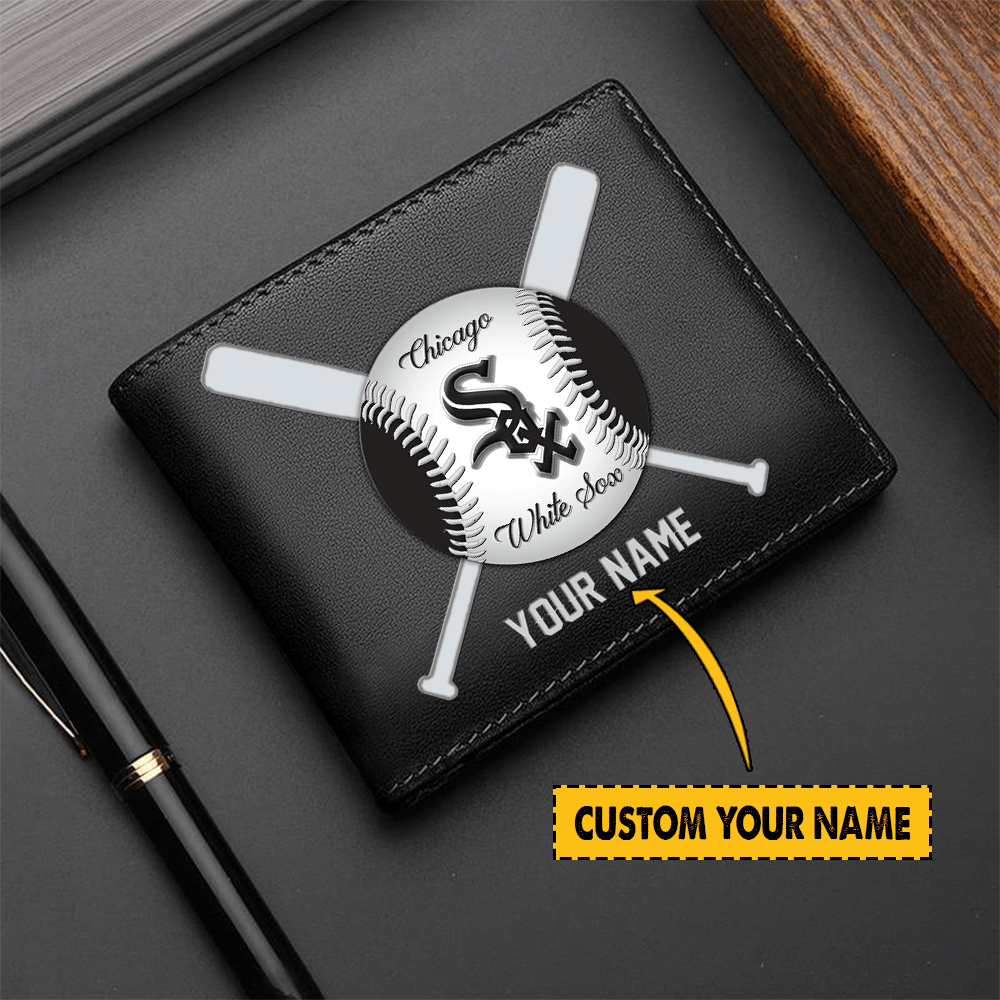 LIMITED EDITION - NEW CUSTOMIZED MLB26 CWS CHICAGO WHITE SOX LEATHER WALLET