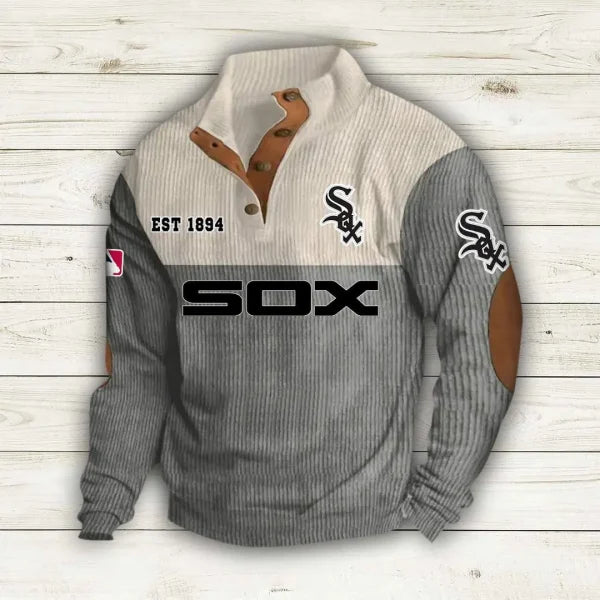 [FLASH SALE] NEW CUSTOMIZED MLB26 CWS CHICAGO WHITE SOX BUTTON SWEATSHIRTS STAND COLLAR