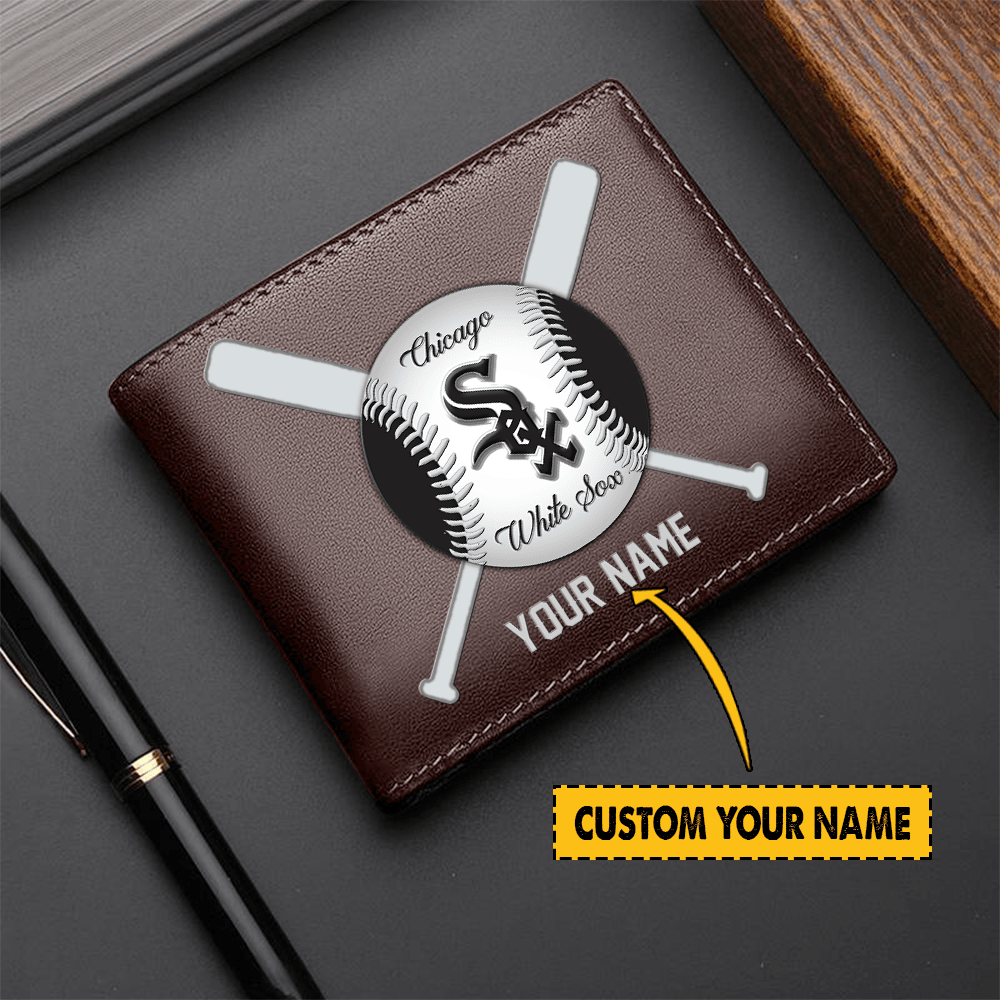 LIMITED EDITION - NEW CUSTOMIZED MLB26 CWS CHICAGO WHITE SOX LEATHER WALLET