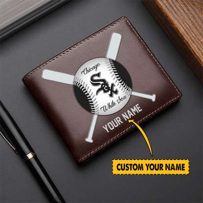 LIMITED EDITION - NEW CUSTOMIZED MLB26 CWS CHICAGO WHITE SOX LEATHER WALLET