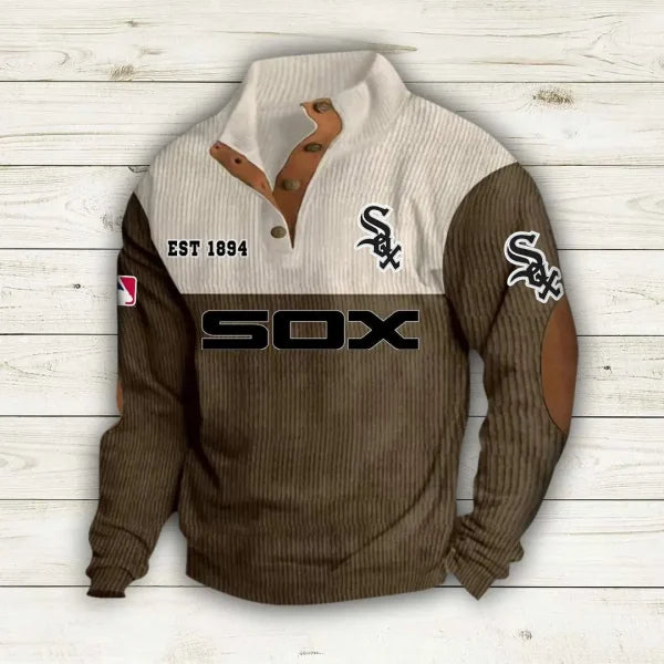 [FLASH SALE] NEW CUSTOMIZED MLB26 CWS CHICAGO WHITE SOX BUTTON SWEATSHIRTS STAND COLLAR