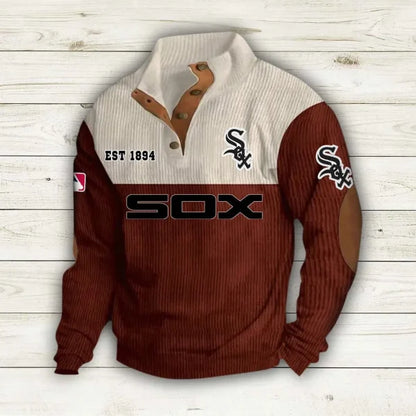 [FLASH SALE] NEW CUSTOMIZED MLB26 CWS CHICAGO WHITE SOX BUTTON SWEATSHIRTS STAND COLLAR