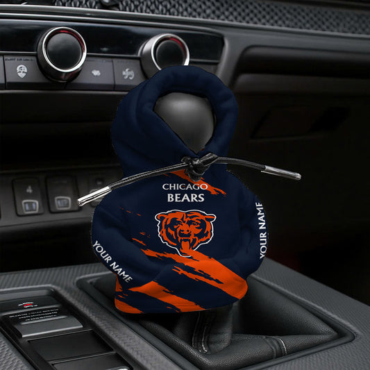 LIMITED EDITION - NEW CUSTOMIZED NFL26 CCB CHICAGO BEARS CAR HOODIE SHIFT KNOB COVER