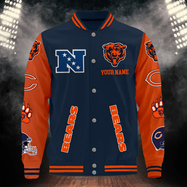 LIMITED EDITION - NEW CUSTOMIZED NFL26 CCB CHICAGO BEARS BASEBALL JACKET