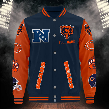 LIMITED EDITION - NEW CUSTOMIZED NFL26 CCB CHICAGO BEARS BASEBALL JACKET