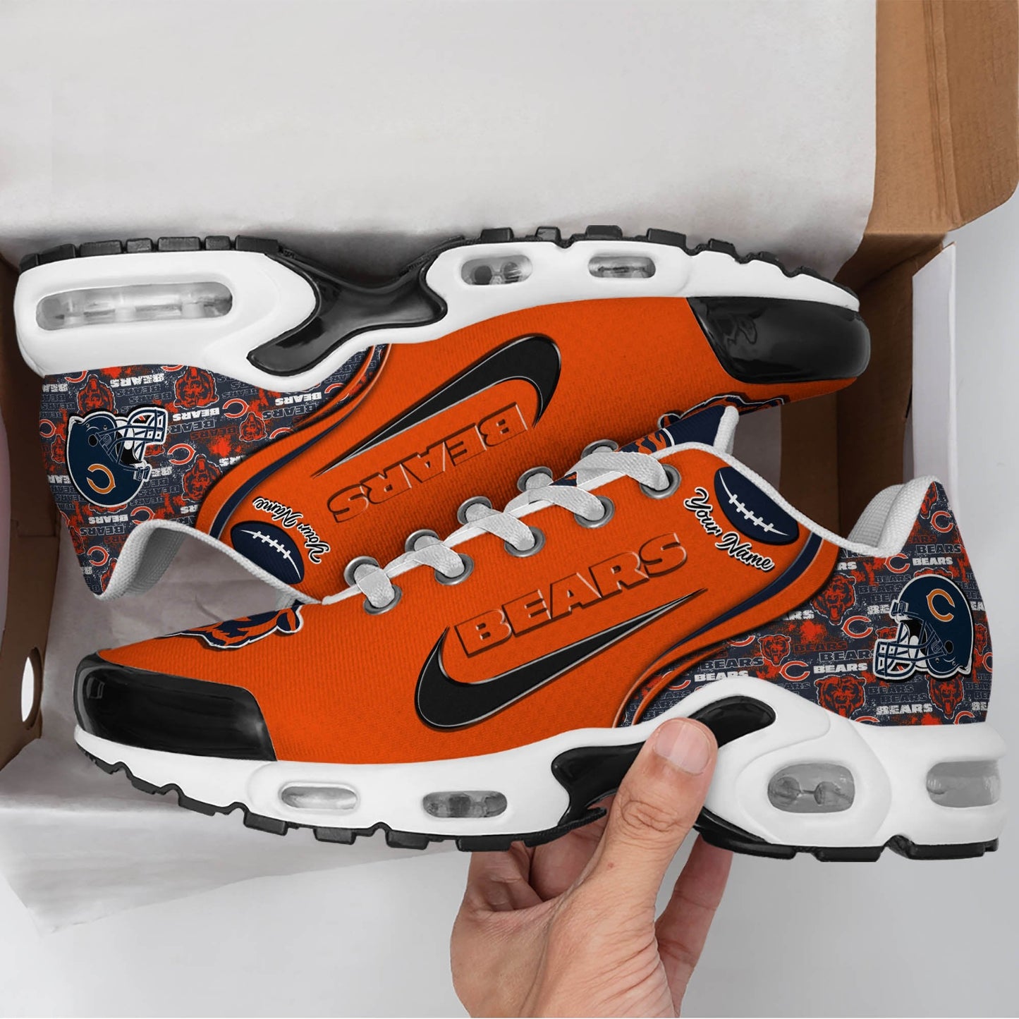 LIMITED EDITION - NEW CUSTOMIZED NFL26 CCB CHICAGO BEARS UNISEX AIR MAX PLUS SNEAKERS