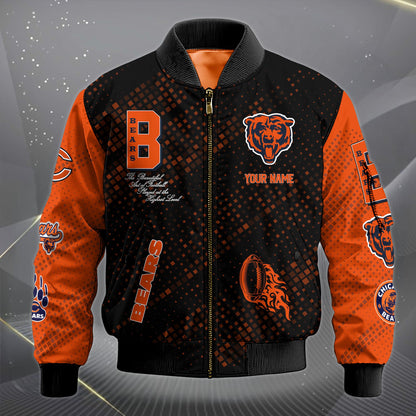 LIMITED EDITION - NEW CUSTOMIZED NFL26 CCB CHICAGO BEARS SATIN VARSITY JACKET & LONG PANTS