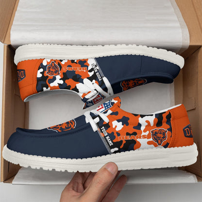 LIMITED EDITION - NEW CUSTOMIZED NFL26 CCB CHICAGO BEARS LOAFER SHOES