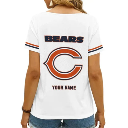 LIMITED EDITION - NEW CUSTOMIZED NFL26 CCB CHICAGO BEARS V-NECK FEMALE SHIRT