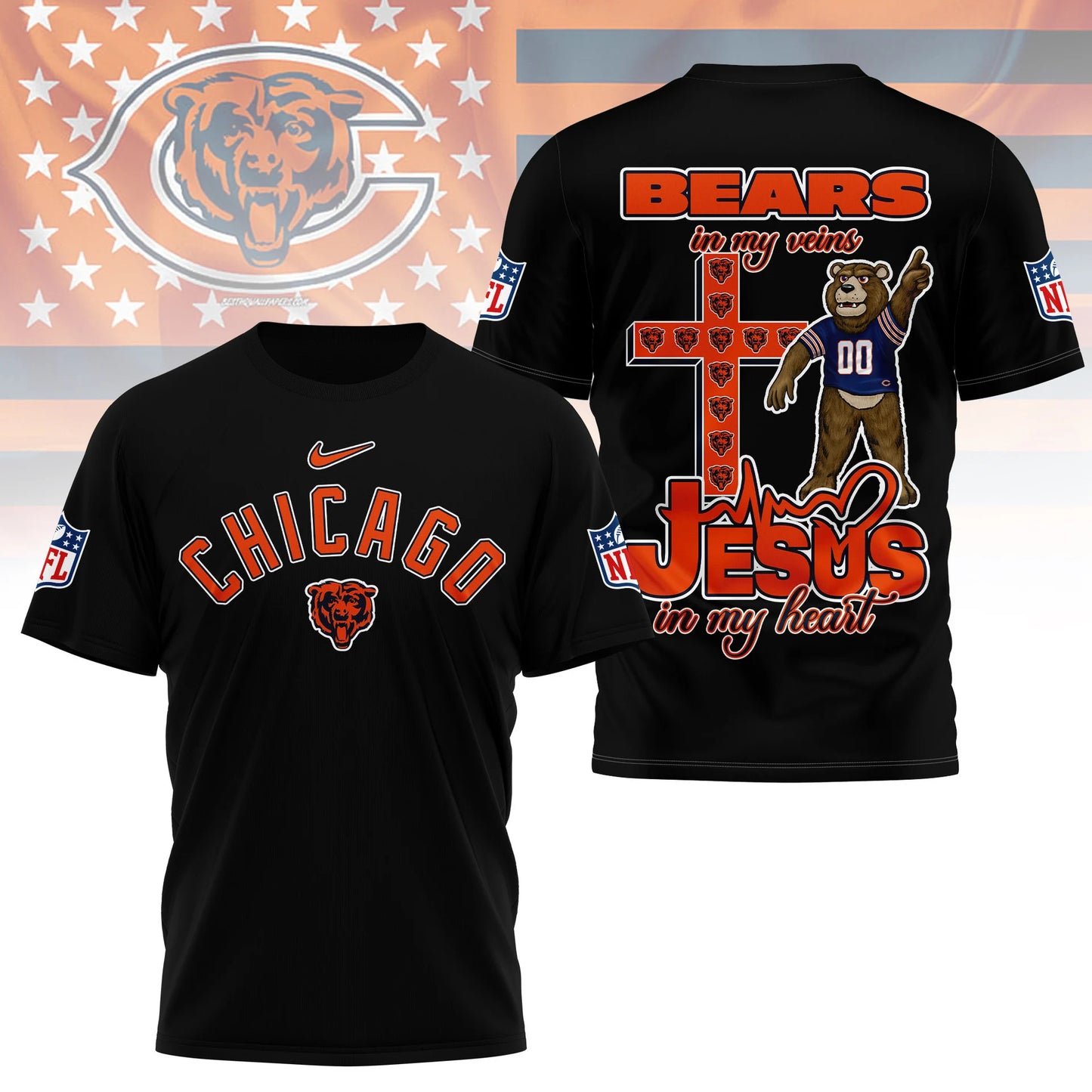 LIMITED EDITION - NEW CUSTOMIZED NFL26 CCB CHICAGO BEARS T-SHIRT | MULTIPLE COLORS AVAILABLE