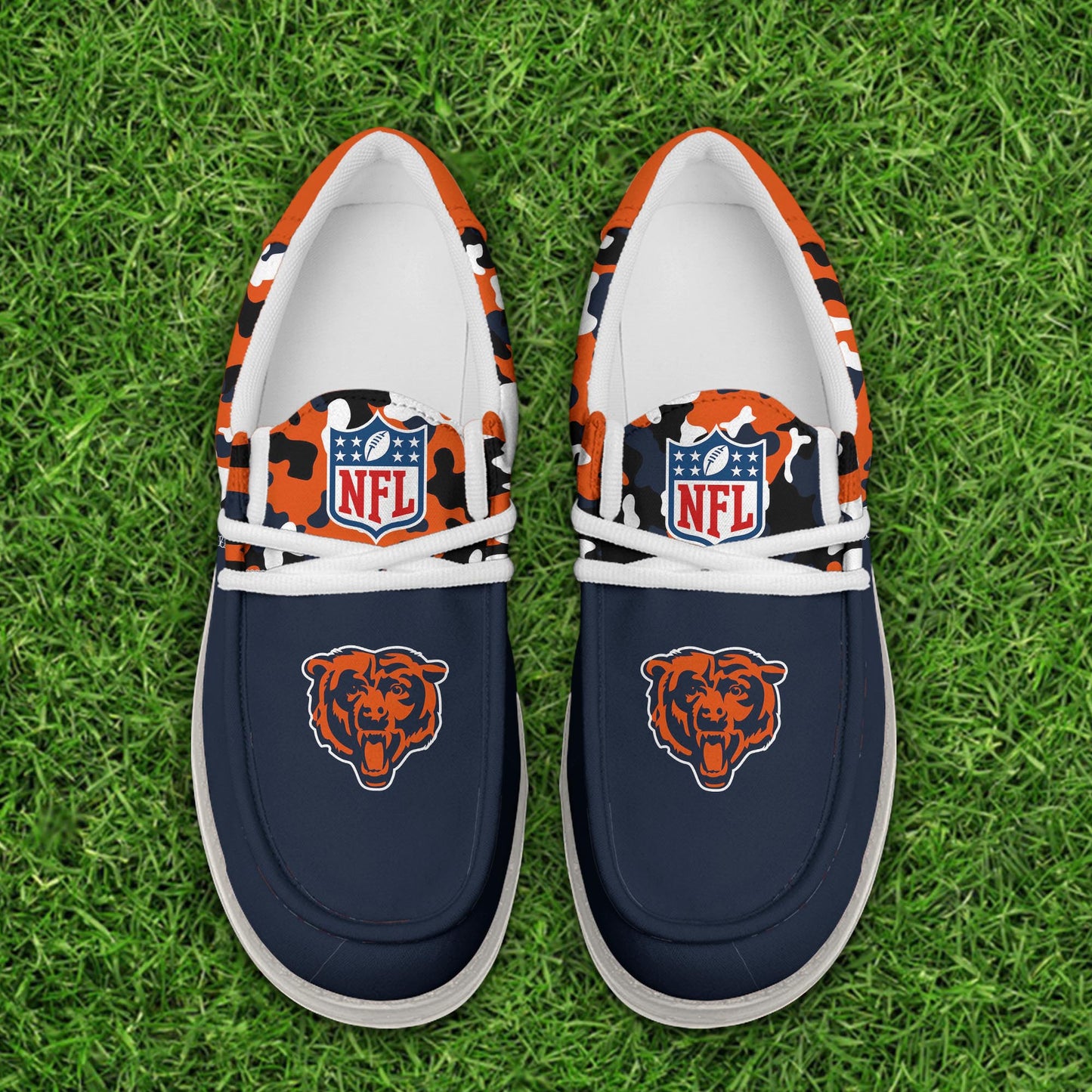 LIMITED EDITION - NEW CUSTOMIZED NFL26 CCB CHICAGO BEARS LOAFER SHOES