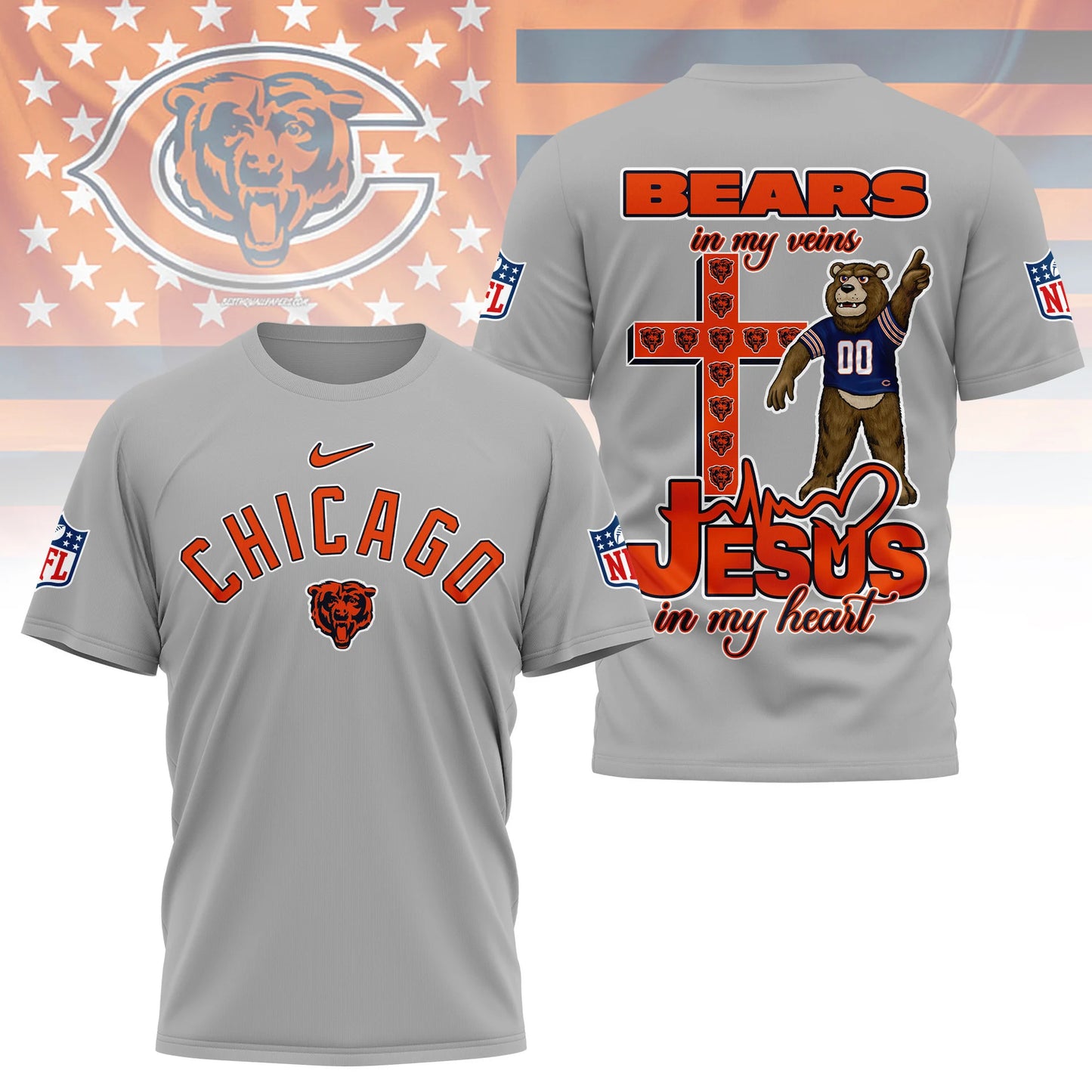 LIMITED EDITION - NEW CUSTOMIZED NFL26 CCB CHICAGO BEARS T-SHIRT | MULTIPLE COLORS AVAILABLE
