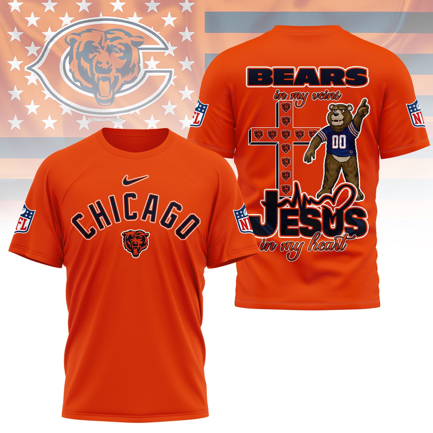 LIMITED EDITION - NEW CUSTOMIZED NFL26 CCB CHICAGO BEARS T-SHIRT | MULTIPLE COLORS AVAILABLE