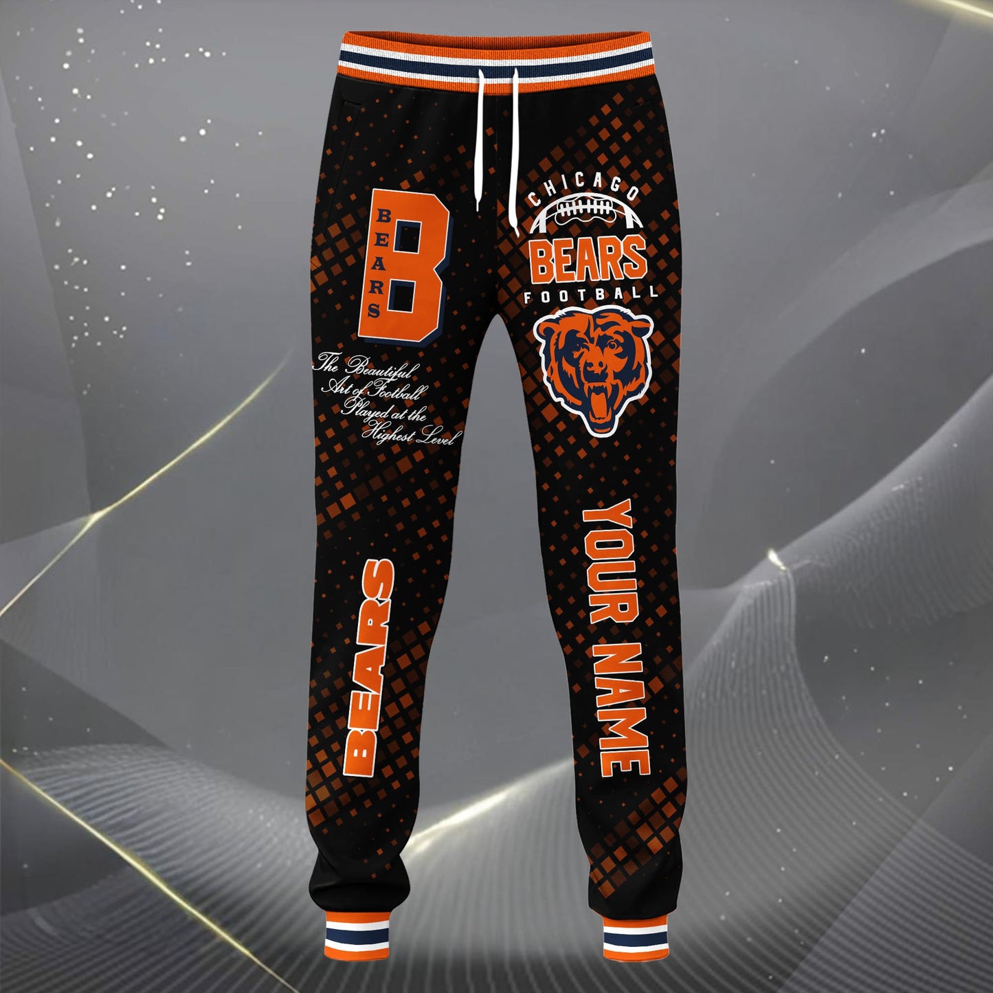 LIMITED EDITION - NEW CUSTOMIZED NFL26 CCB CHICAGO BEARS SATIN VARSITY JACKET & LONG PANTS