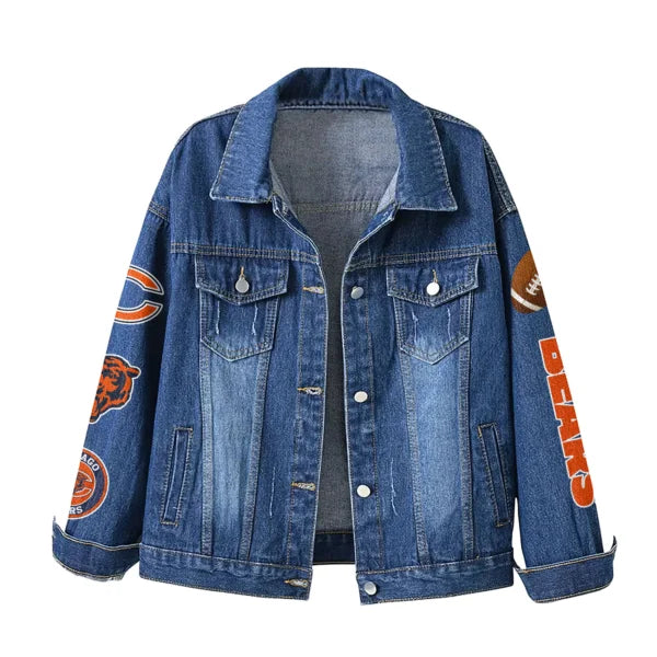 LIMITED EDITION - NEW CUSTOMIZED NFL26 CCB CHICAGO BEARS DENIM JACKET