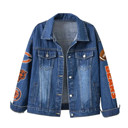 LIMITED EDITION - NEW CUSTOMIZED NFL26 CCB CHICAGO BEARS DENIM JACKET