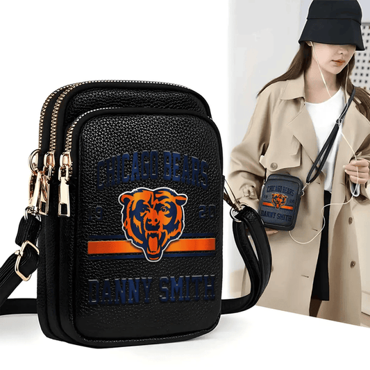 LIMITED EDITION - NEW CUSTOMIZED NFL26 CCB CHICAGO BEARS LEATHER CROSSBODY BAG