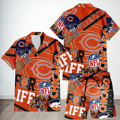 LIMITED EDITION - NEW CUSTOMIZED NFL26 CCB CHICAGO BEARS UNISEX HAWAIIAN SHIRT & SHORTS SET