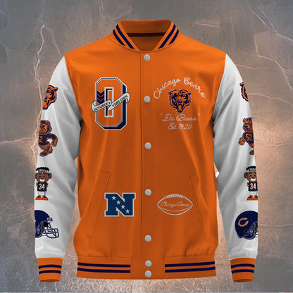 LIMITED EDITION - NEW CUSTOMIZED NFL26 CCB CHICAGO BEARS BASEBALL JACKET