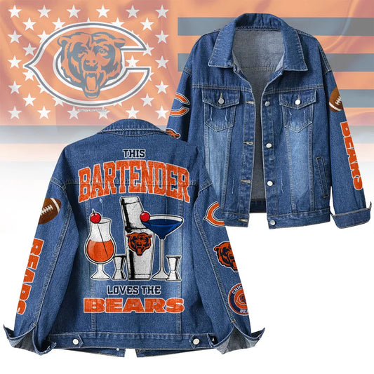 LIMITED EDITION - NEW CUSTOMIZED NFL26 CCB CHICAGO BEARS DENIM JACKET